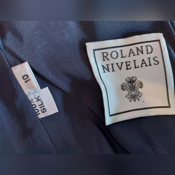 📣5=50%OFF *$5,500 ROLAND NIVELAIS BLACK BIG BOW SILK GOWN US S - Picture 8 of 9